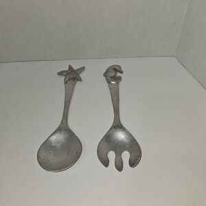 Beach Theme Aluminum Salad Serving Set